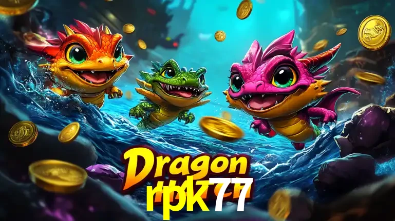 Arte promocional do jogo Dragon Hatch com três adoráveis dragões bebês nadando entre moedas de ouro, um dos slots mais divertidos para jogar no cassino rpk77.