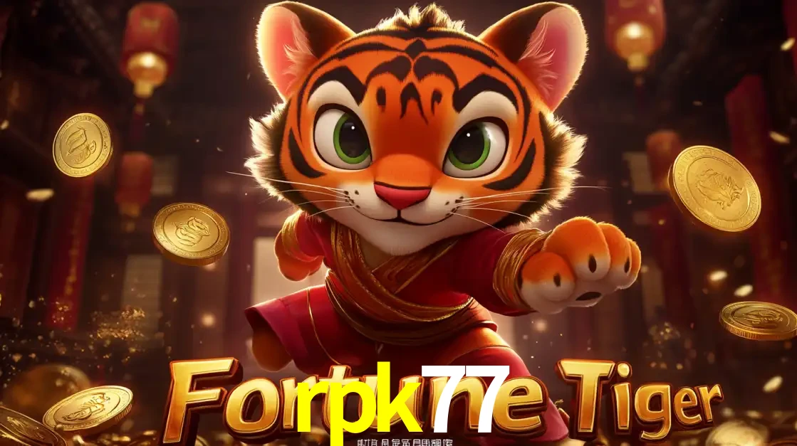 O carismático mascote do jogo de slot Fortune Tiger, um tigre fofo em pose de artes marciais, pronto para trazer sorte e multiplicadores de ganhos no cassino online rpk77.